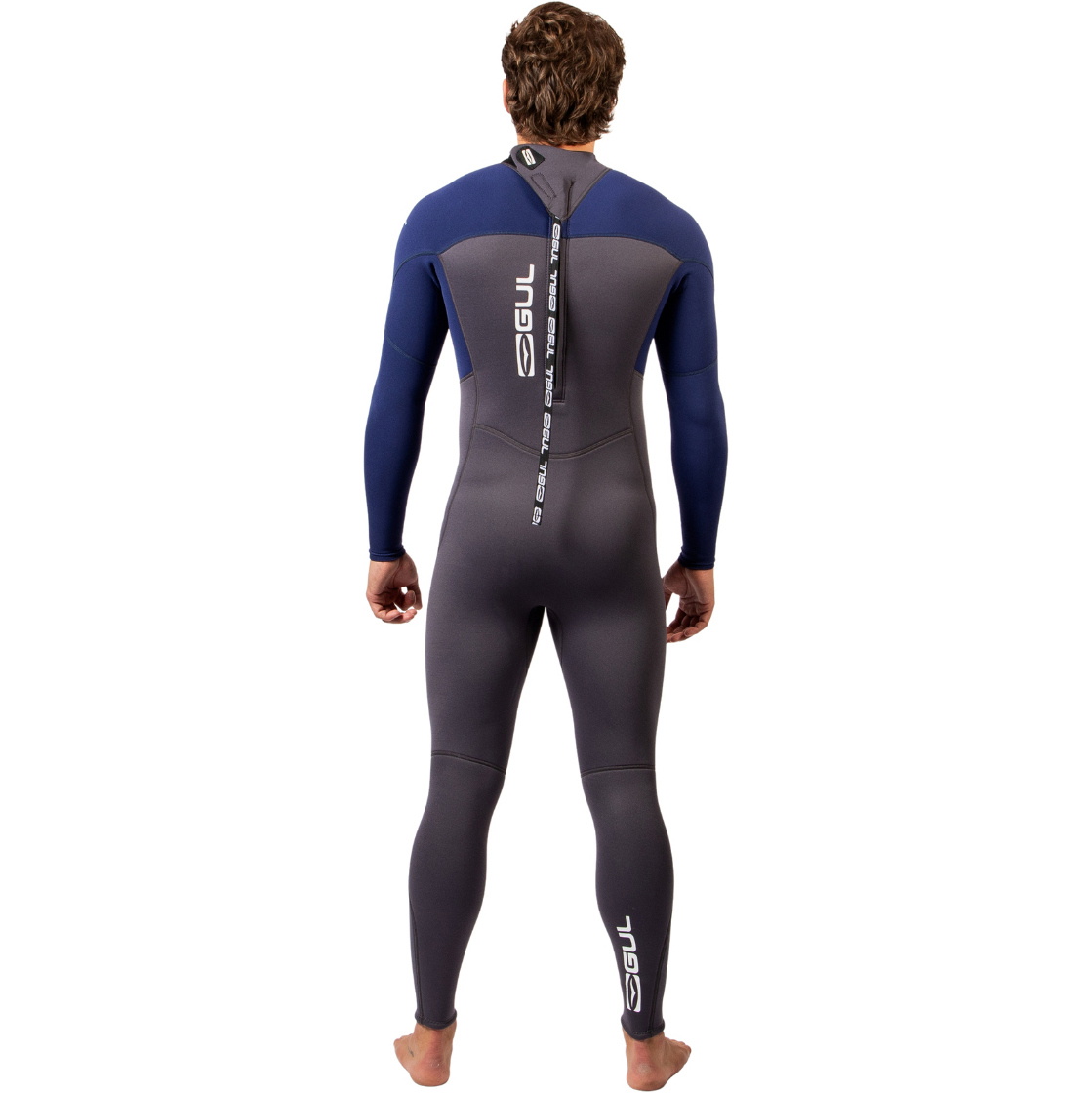 2026 Gul Mens Response Natur 3/2mm Back Zip Wetsuit RE1321-GYBL - Grey / Blue